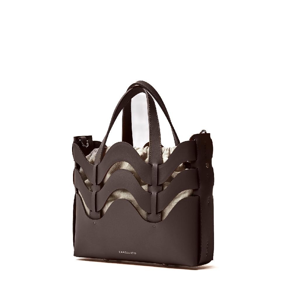 Zanellato BORSA DUNE SMALL IN PELLE RIGENERATA BROWN WENGHE | Zanellato Negozio