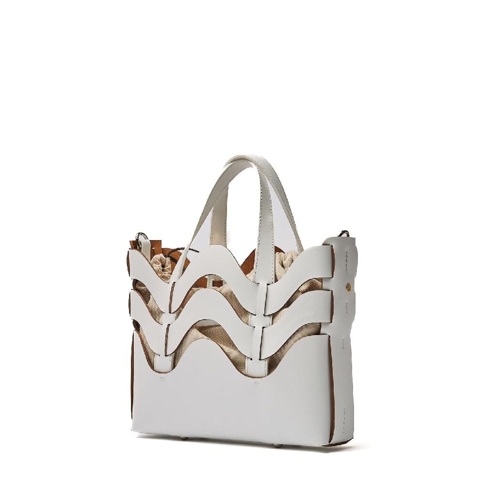 Zanellato BORSA DUNE SMALL IN PELLE RIGENERATA WHITE GESSO | Zanellato Italia