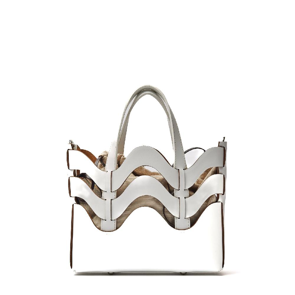 Zanellato BORSA DUNE SMALL IN PELLE RIGENERATA WHITE GESSO | Zanellato Italia