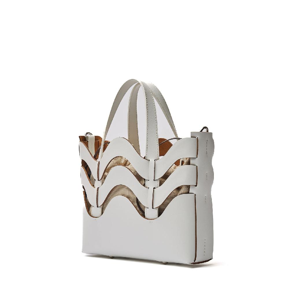 Zanellato BORSA DUNE SMALL IN PELLE RIGENERATA WHITE GESSO | Zanellato Italia