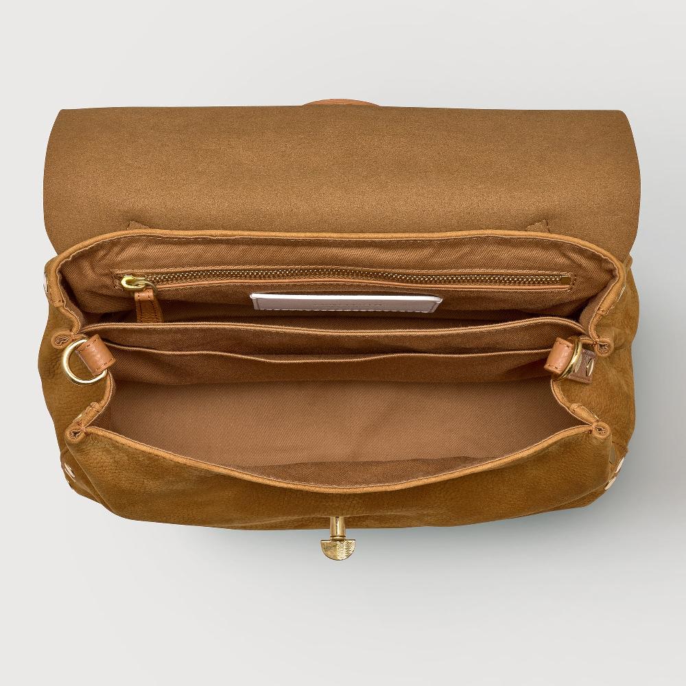 Zanellato BORSA POSTINA® SMALL IN PELLE NABUK BROWN BRANDY | Zanellato Consegna Veloce