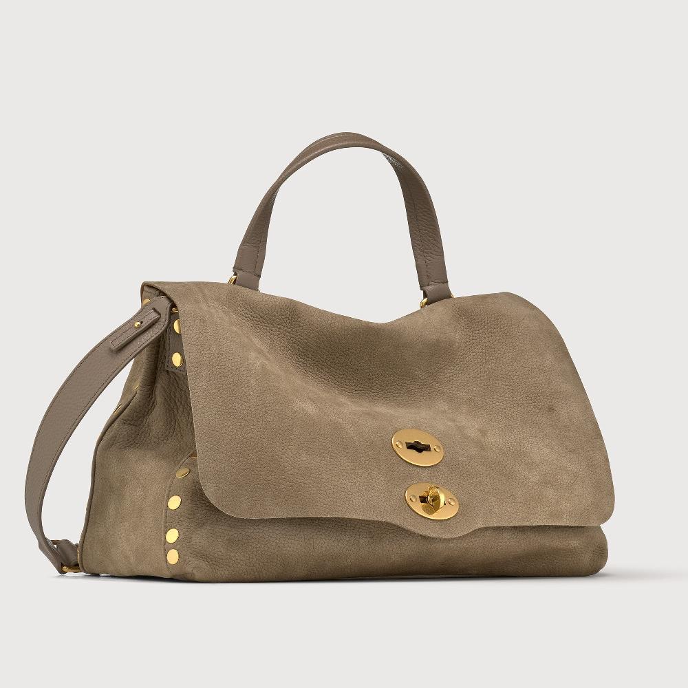 Zanellato BORSA POSTINA® MEDIUM IN PELLE NABUK GREY VOLTOLINA | Zanellato Fino Al -60%