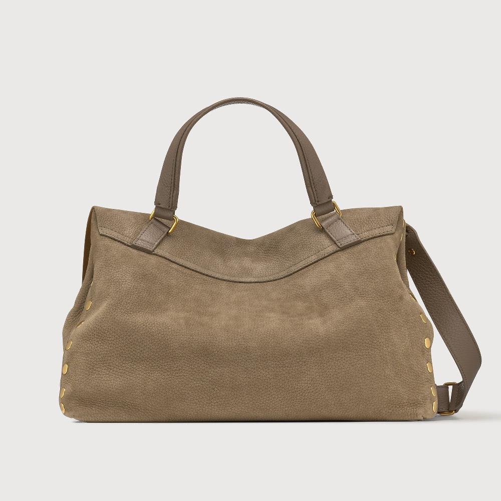 Zanellato BORSA POSTINA® MEDIUM IN PELLE NABUK GREY VOLTOLINA | Zanellato Fino Al -60%