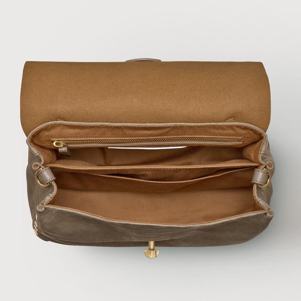 Zanellato BORSA POSTINA® SMALL IN PELLE NABUK GREY VOLTOLINA | Zanellato Shopping Online