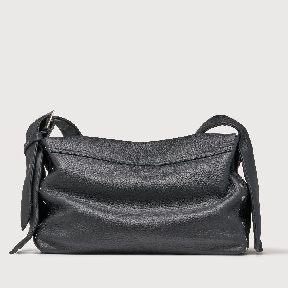 Zanellato BORSA POSTINA® MEDIUM IN PELLE MARTELLATA BLACK NERO | Zanellato Online