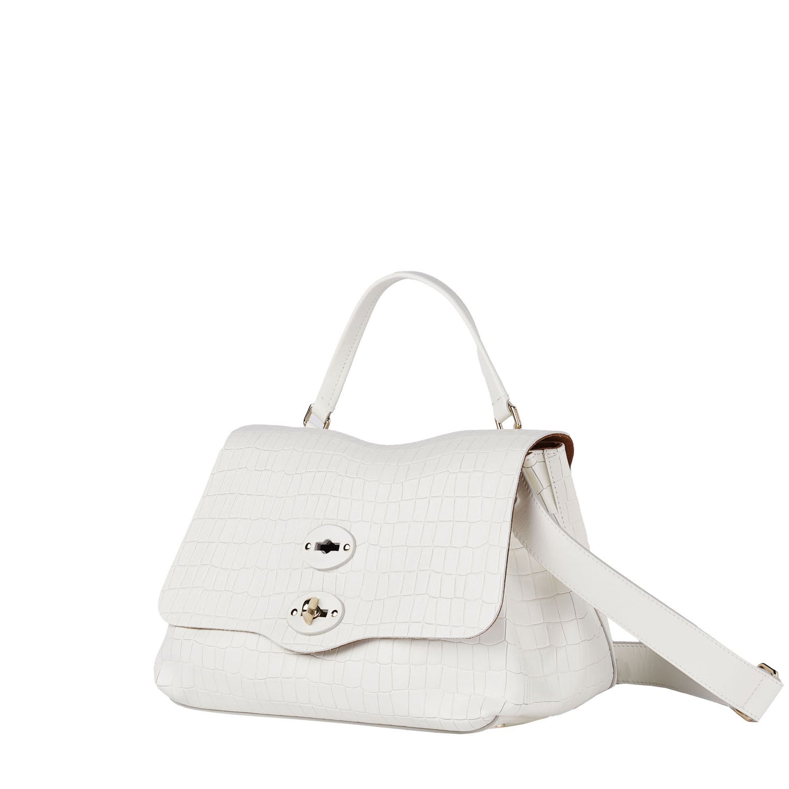 Zanellato BORSA POSTINA® SMALL IN PELLE STAMPATA WHITE LINO 21 | Zanellato Hotsell