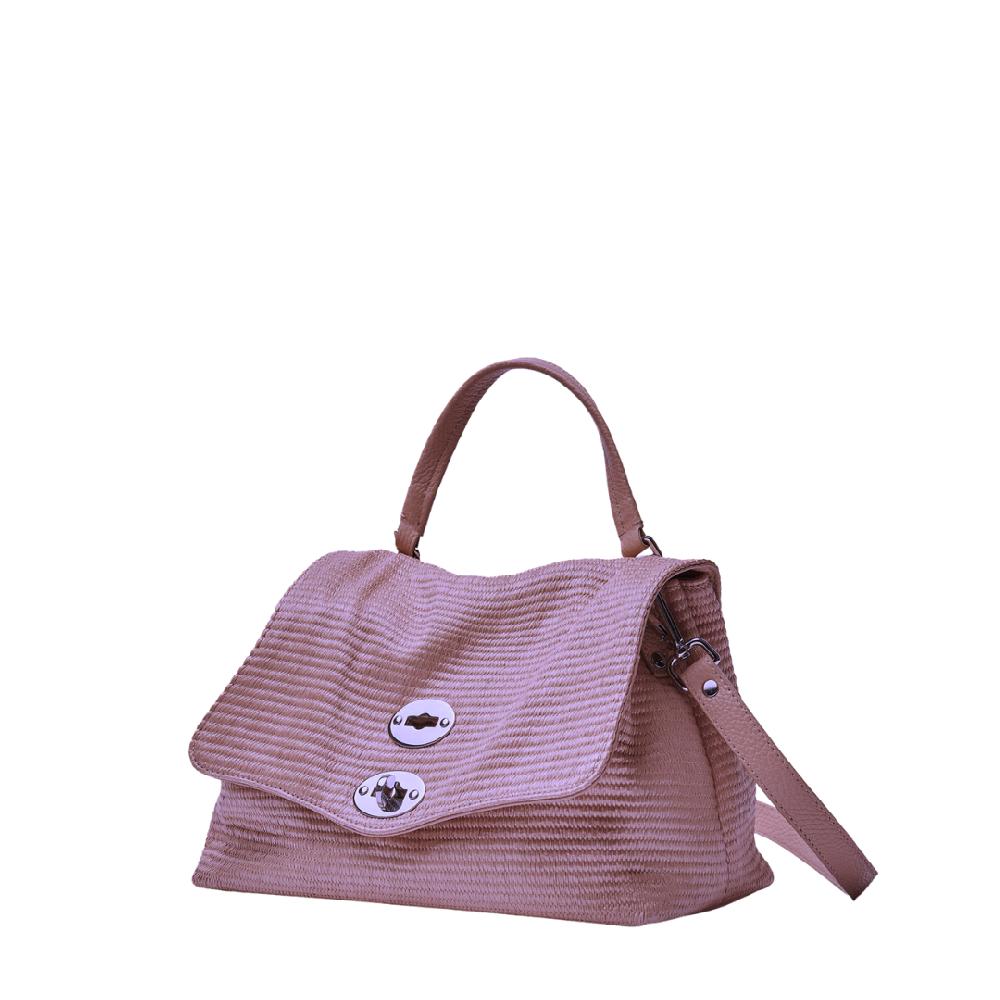 Zanellato BORSA POSTINA® SMALL IN TESSUTO PAGLIA VIOLET MODENA | Zanellato Vendita Calda