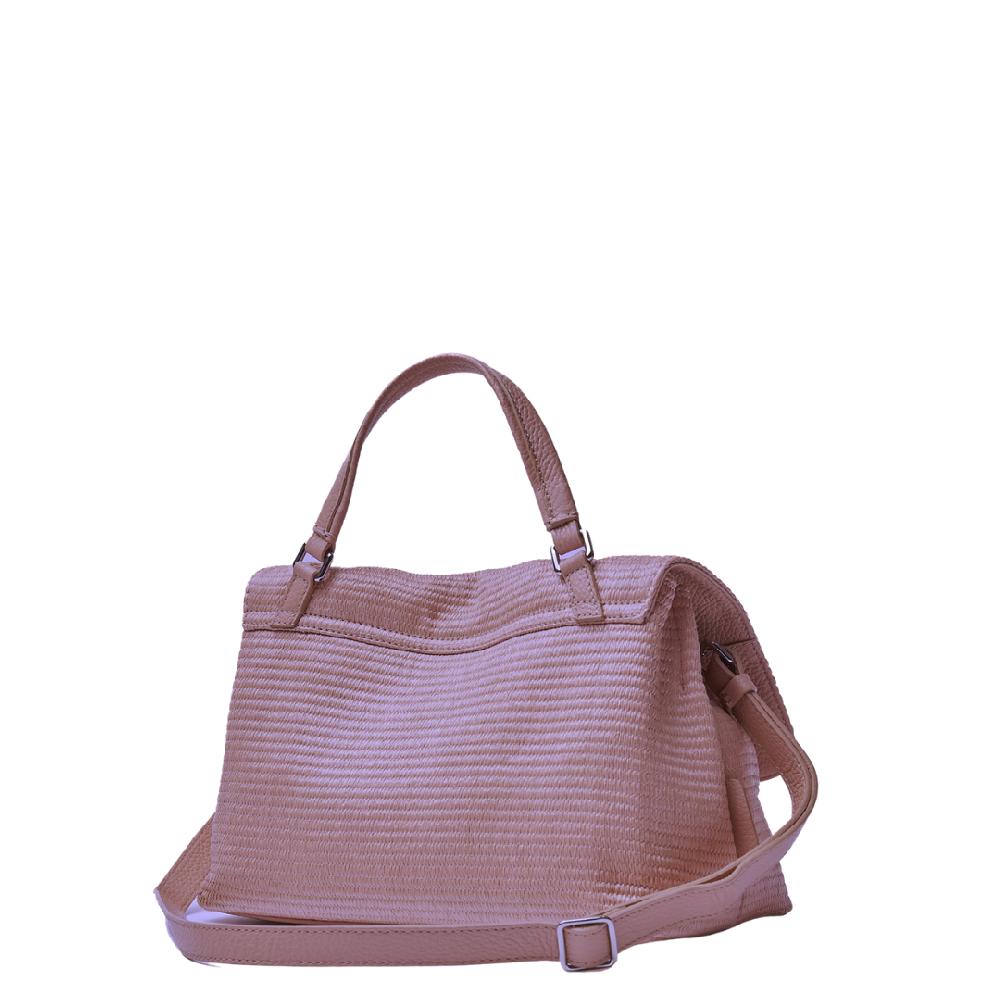 Zanellato BORSA POSTINA® SMALL IN TESSUTO PAGLIA VIOLET MODENA | Zanellato Vendita Calda