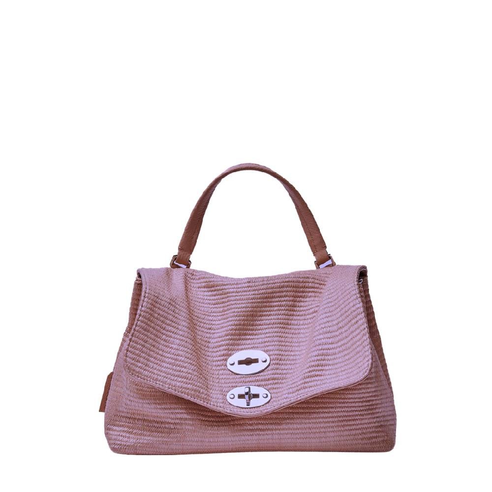 Zanellato BORSA POSTINA® SMALL IN TESSUTO PAGLIA VIOLET MODENA | Zanellato Vendita Calda