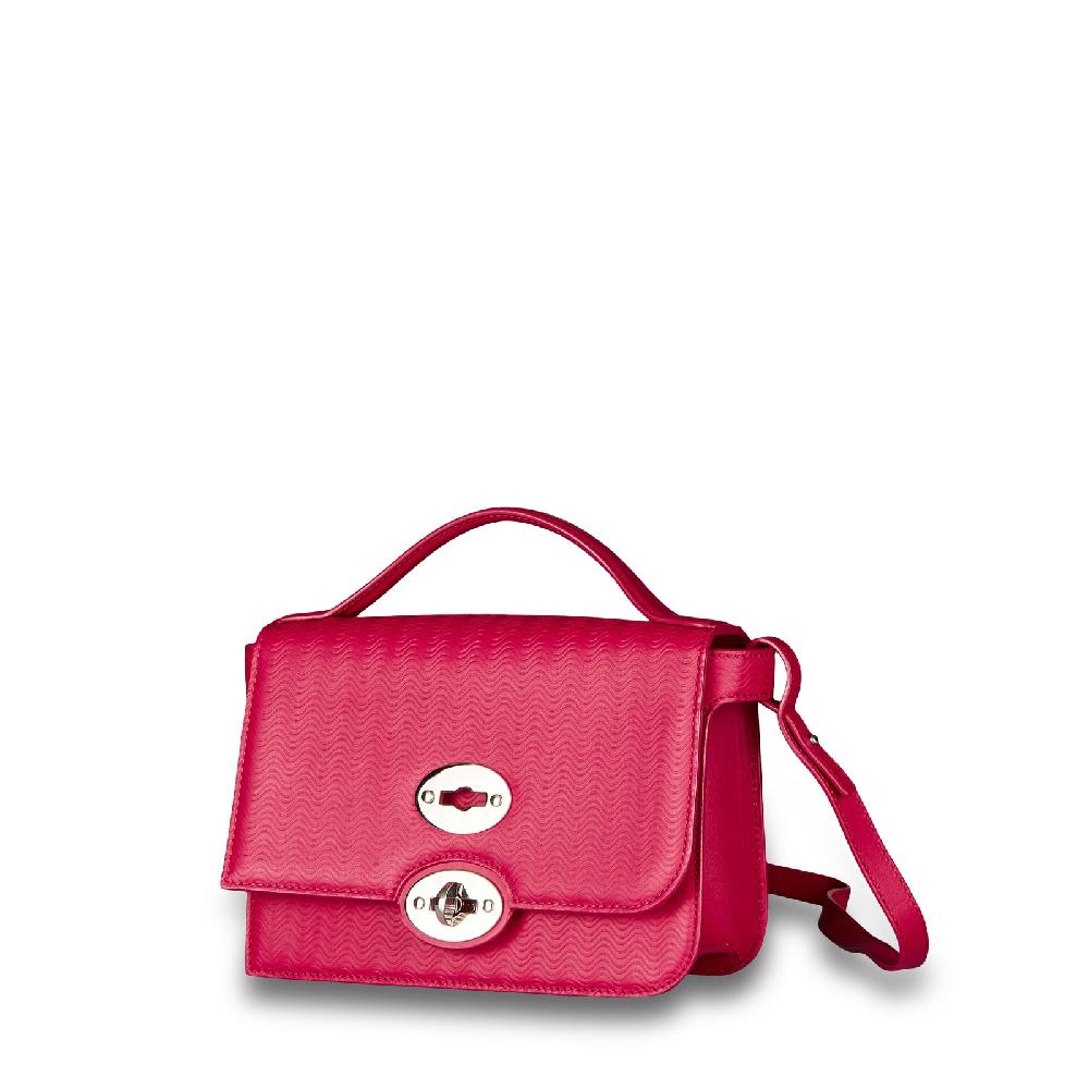 Zanellato BORSA ELLA UNICA IN PELLE STAMPATA ROSE FUCSIA | Zanellato In Saldo