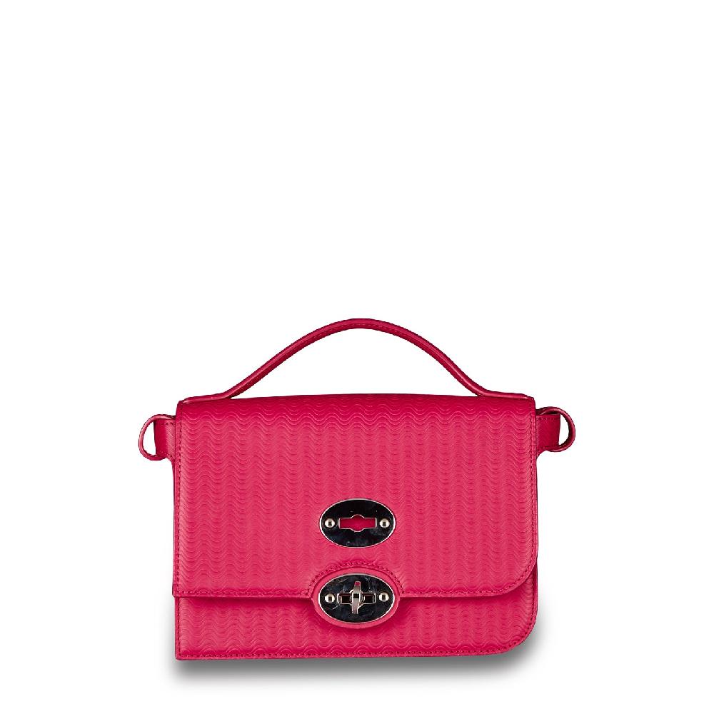 Zanellato BORSA ELLA UNICA IN PELLE STAMPATA ROSE FUCSIA | Zanellato In Saldo