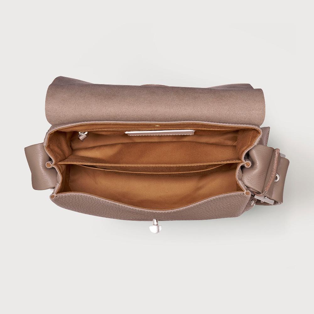 Zanellato BORSA POSTINA® SMALL IN PELLE MARTELLATA GREY CENERINO | Zanellato Spedizione Gratuita