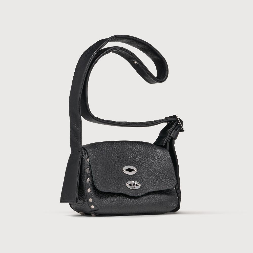 Zanellato BORSA POSTINA® BABY IN PELLE MARTELLATA BLACK NERO | Zanellato Soddisfazione Garantita