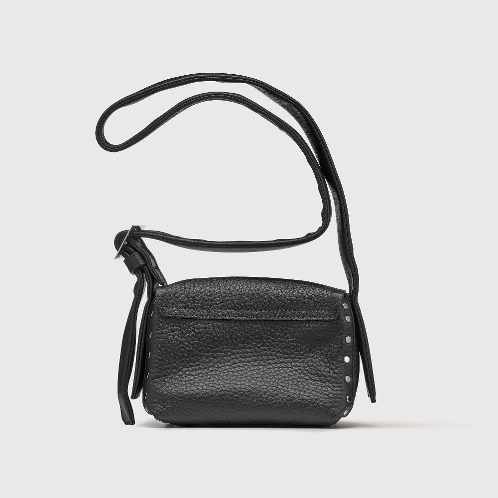 Zanellato BORSA POSTINA® BABY IN PELLE MARTELLATA BLACK NERO | Zanellato Soddisfazione Garantita