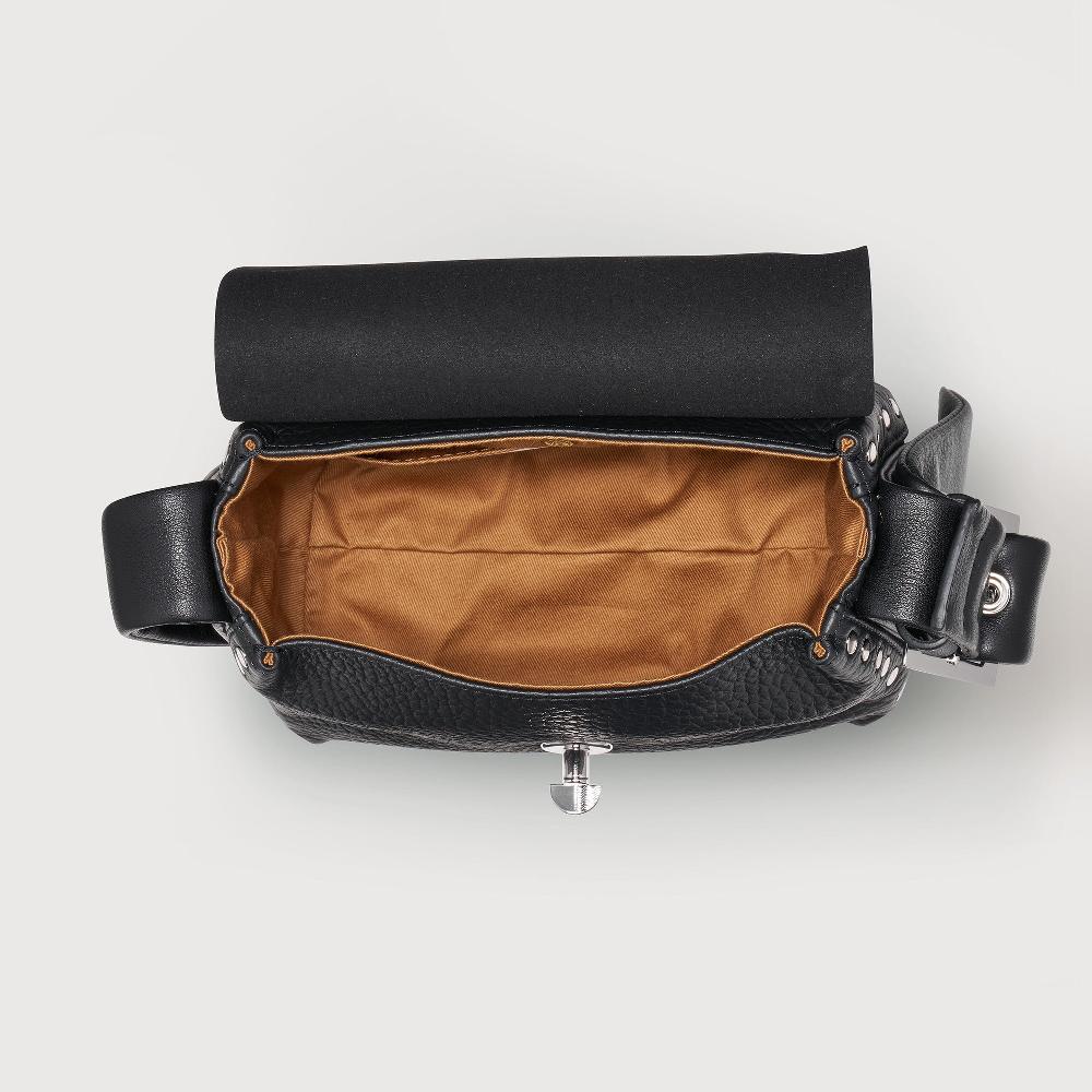 Zanellato BORSA POSTINA® BABY IN PELLE MARTELLATA BLACK NERO | Zanellato Soddisfazione Garantita