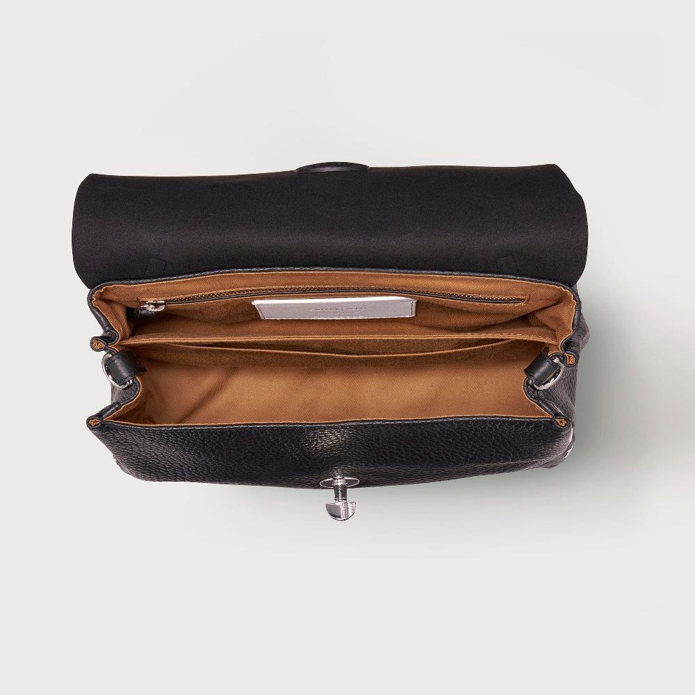Zanellato BORSA POSTINA® SMALL IN PELLE MARTELLATA BLACK NERO | Zanellato Consegna Veloce