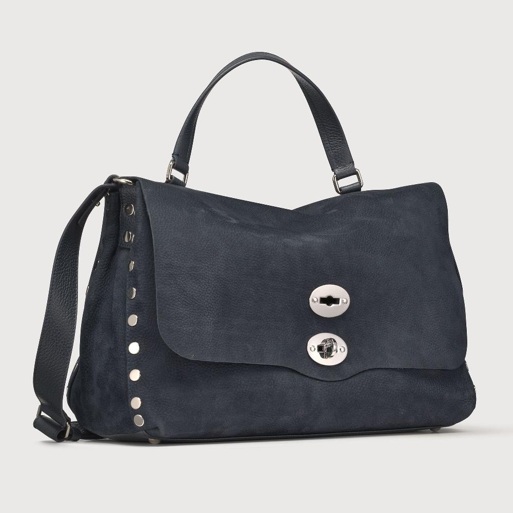 Zanellato BORSA POSTINA® MEDIUM IN PELLE NABUK BLUE NOTTE | Zanellato Shopping Online