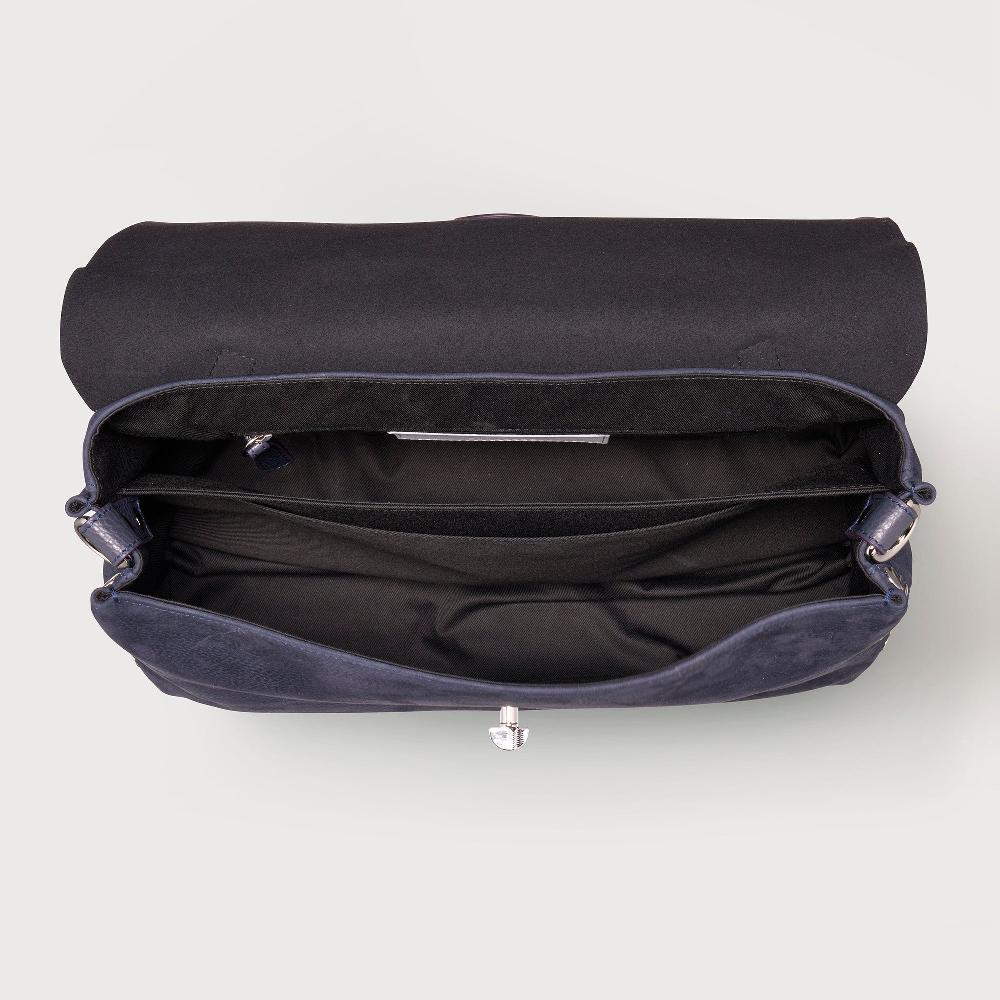 Zanellato BORSA POSTINA® MEDIUM IN PELLE NABUK BLUE NOTTE | Zanellato Shopping Online
