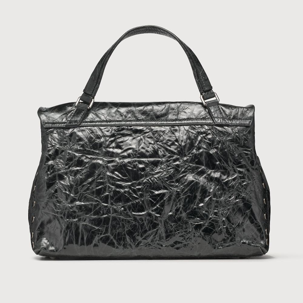 Zanellato BORSA POSTINA® MEDIUM IN PELLE SPAZZOLATA BLACK NERO | Zanellato Sottocosto