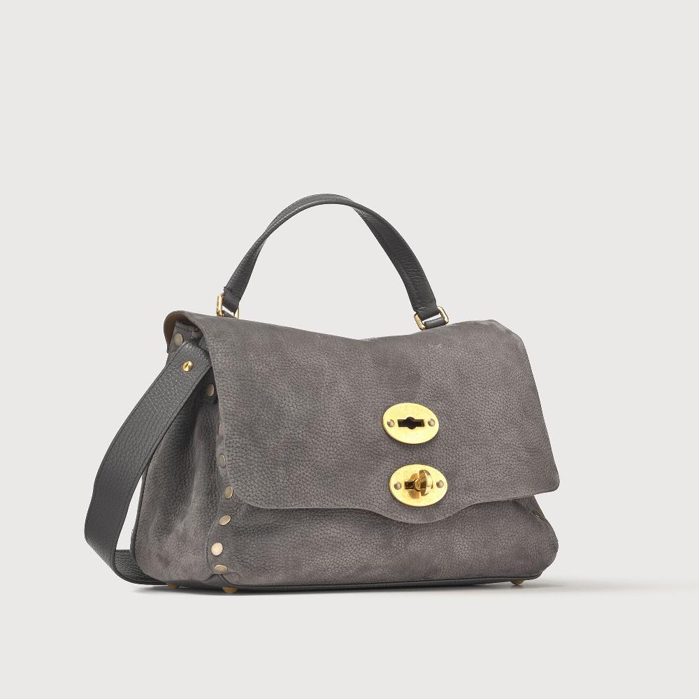 Zanellato BORSA POSTINA® SMALL IN PELLE MARTELLATA GREY FIAMMINGO | Zanellato Presa