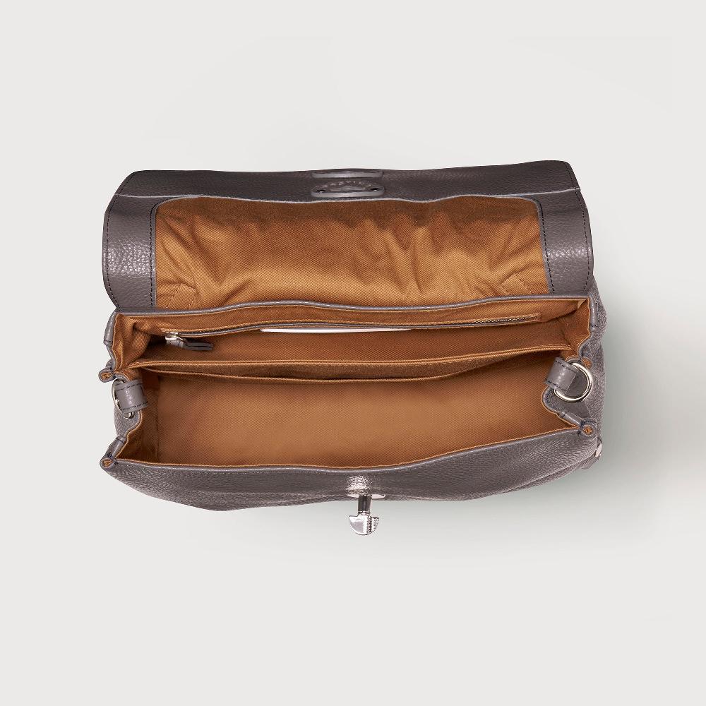 Zanellato BORSA POSTINA® SMALL IN PELLE MARTELLATA GREY MONTEBIANCO | Zanellato Offerta