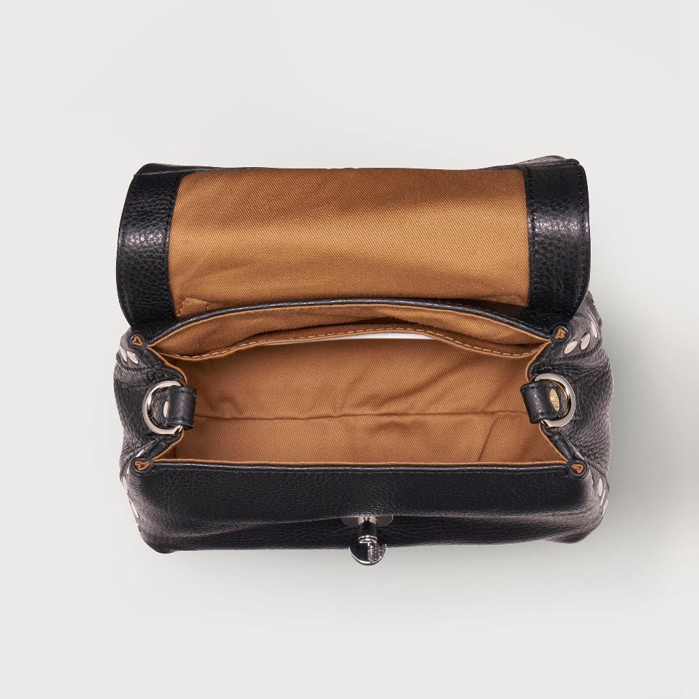 Zanellato BORSA POSTINA® BABY IN PELLE MARTELLATA BLACK NERO | Zanellato Online
