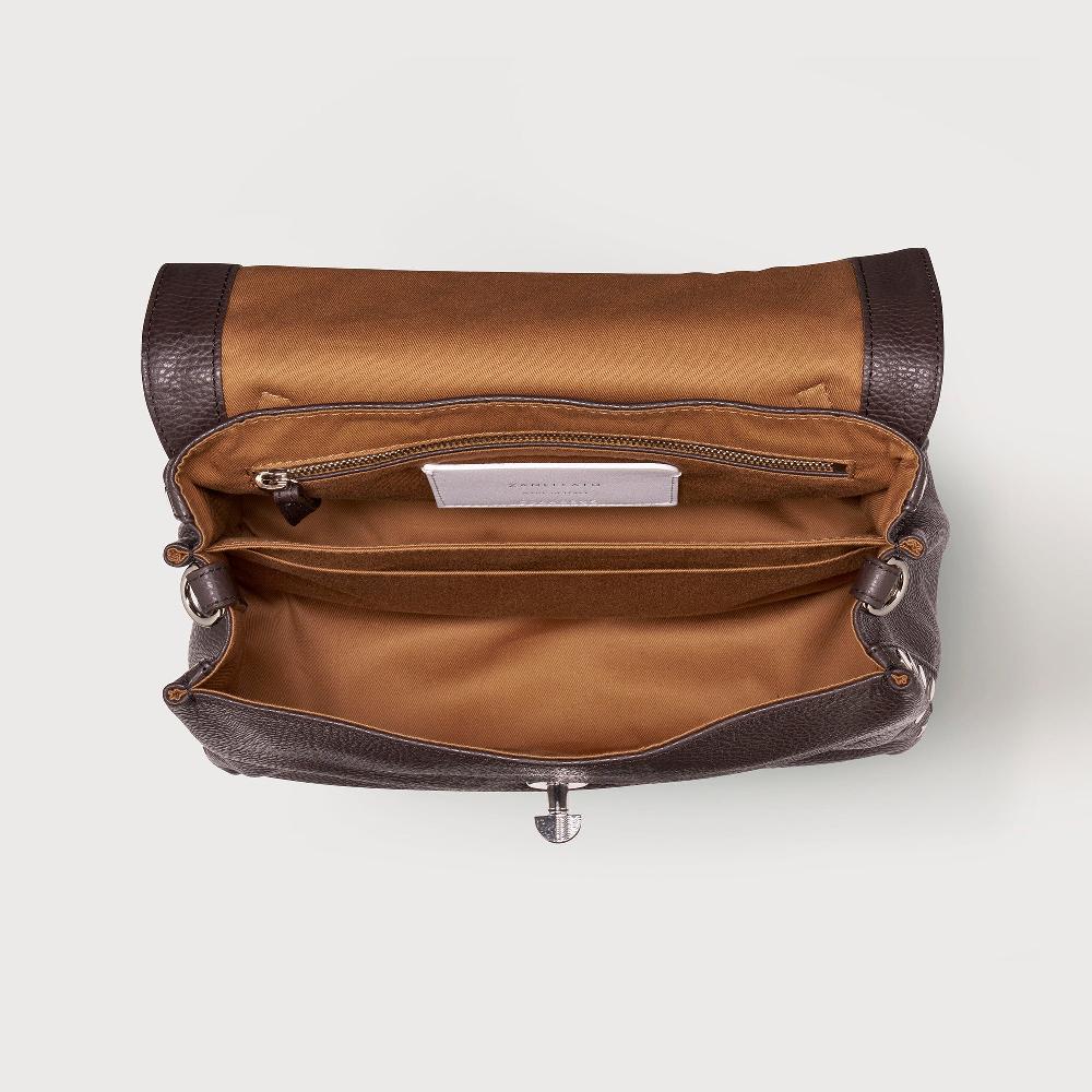 Zanellato BORSA POSTINA® SMALL IN PELLE MARTELLATA BROWN MOCACCINO | Zanellato Saldi