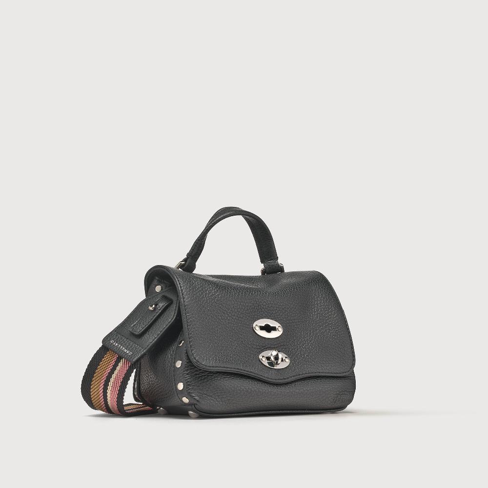 Zanellato BORSA POSTINA® BABY IN PELLE MARTELLATA BLACK NERO | Zanellato Italy