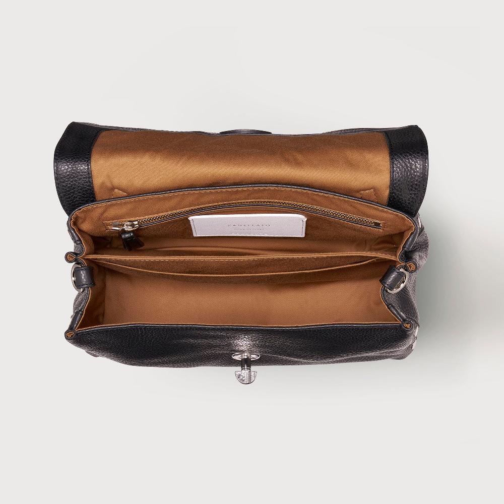 Zanellato BORSA POSTINA® SMALL IN PELLE MARTELLATA BLACK NERO | Zanellato Italia
