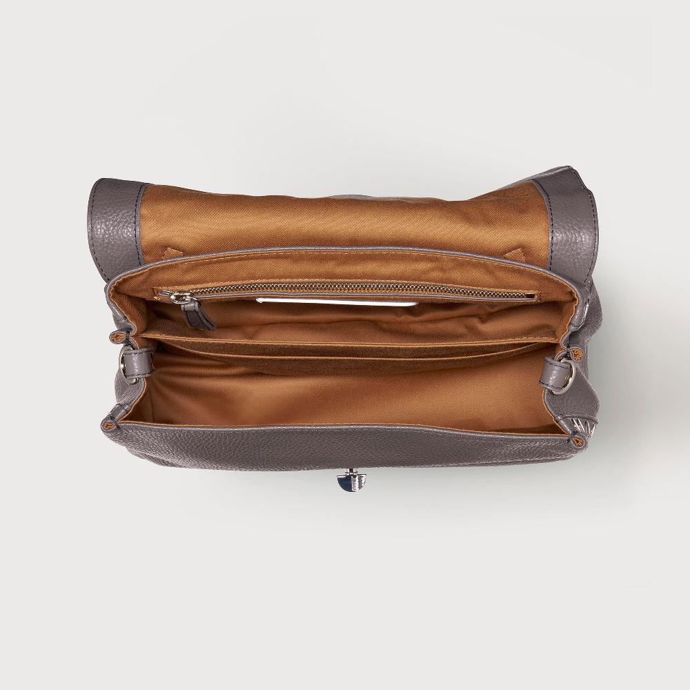 Zanellato BORSA POSTINA® SMALL IN PELLE MARTELLATA GREY MONTEBIANCO | Zanellato In Linea