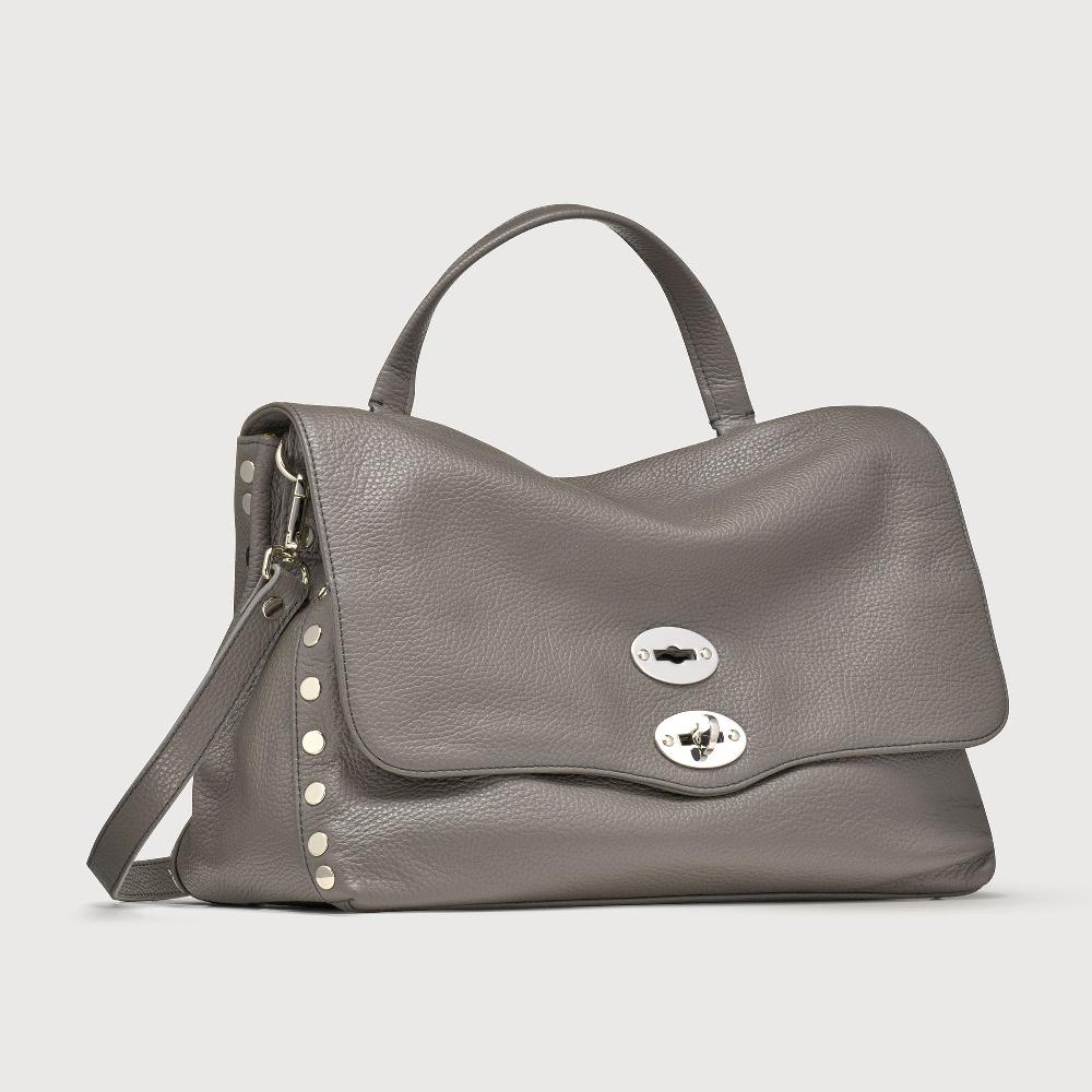 Zanellato BORSA POSTINA® MEDIUM IN PELLE MARTELLATA GREY MONTEBIANCO | Zanellato Nuovo