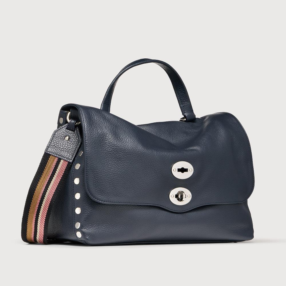Zanellato BORSA POSTINA® MEDIUM IN PELLE MARTELLATA DARK NAVY | Zanellato Qualità
