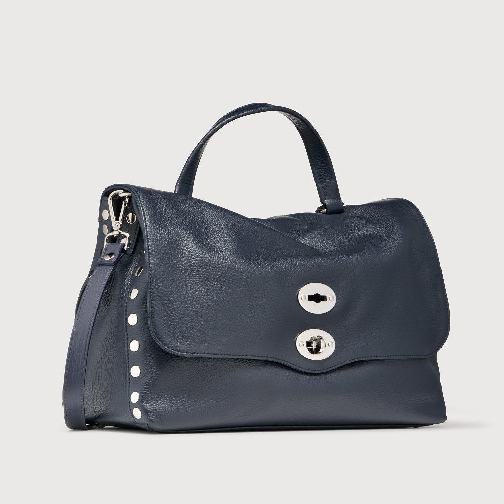 Zanellato BORSA POSTINA® MEDIUM IN PELLE MARTELLATA DARK NAVY | Zanellato Spedizione Gratuita