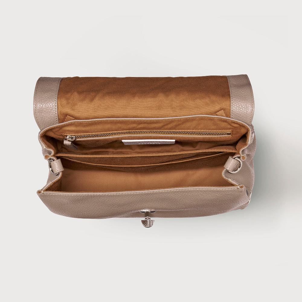 Zanellato BORSA POSTINA® SMALL IN PELLE MARTELLATA GREY CRETA | Zanellato Negozi Online