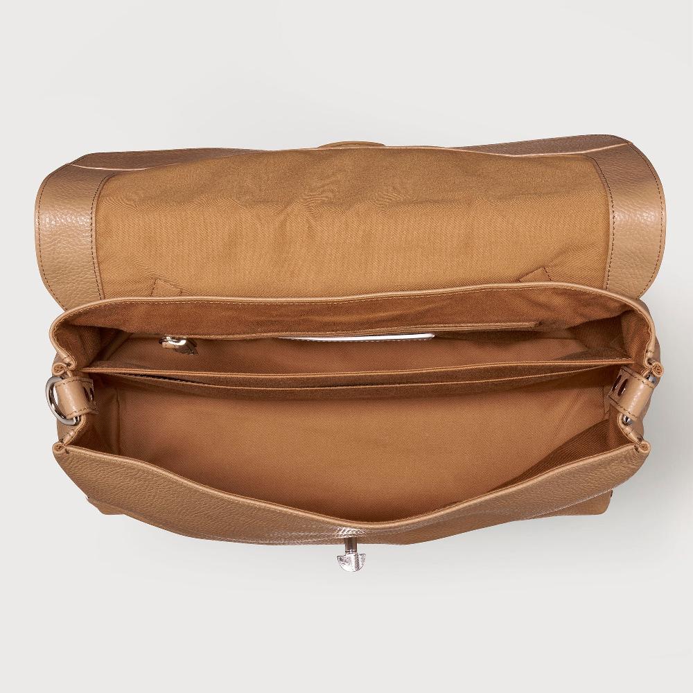 Zanellato BORSA POSTINA® MEDIUM IN PELLE MARTELLATA BROWN CAPPUCCINO | Zanellato Promozione Limitata