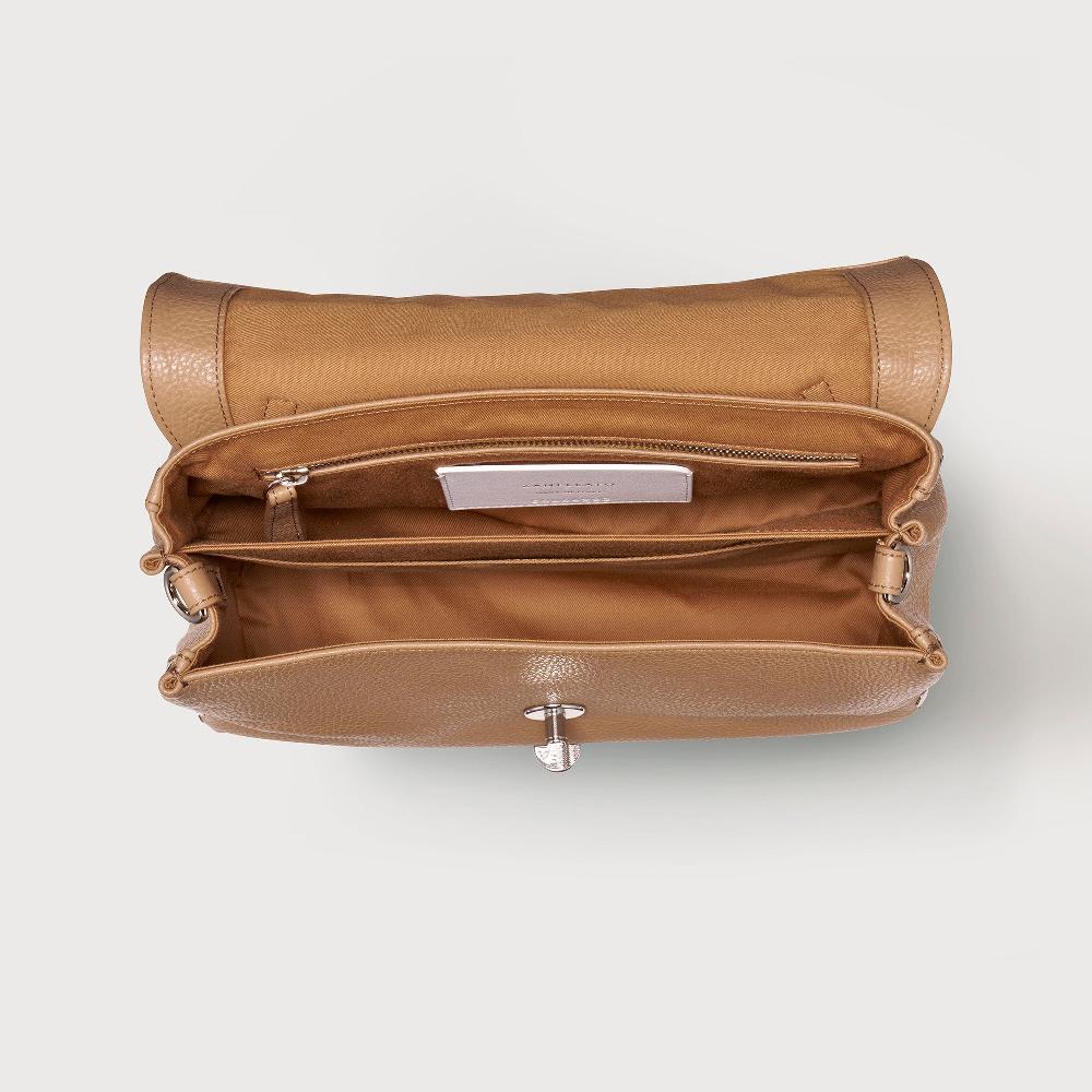 Zanellato BORSA POSTINA® SMALL IN PELLE MARTELLATA BROWN CAPPUCCINO | Zanellato In vendita