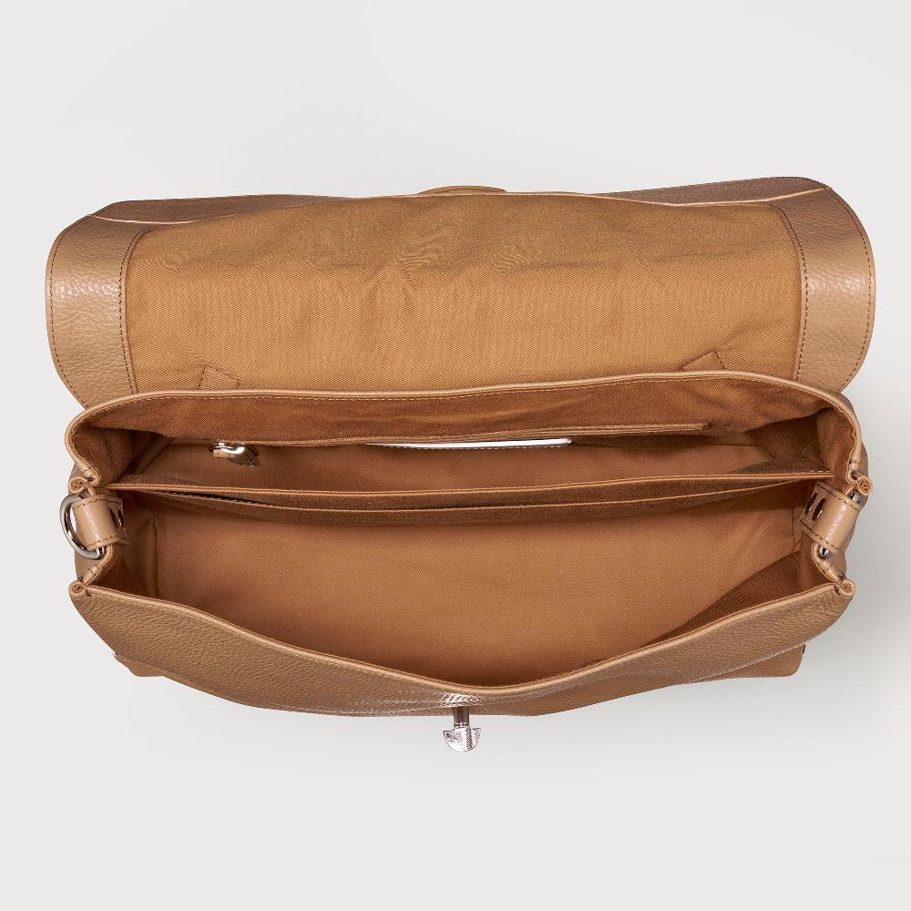 Zanellato BORSA POSTINA® MEDIUM IN PELLE MARTELLATA BROWN CAPPUCCINO | Zanellato Shopping Online