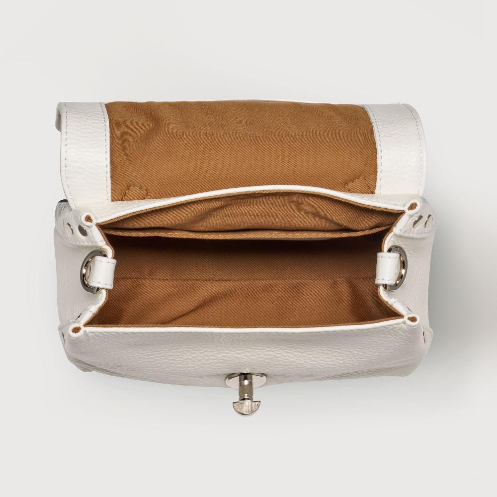 Zanellato BORSA POSTINA® BABY IN PELLE MARTELLATA BIANCO LATTE | Zanellato Sottocosto