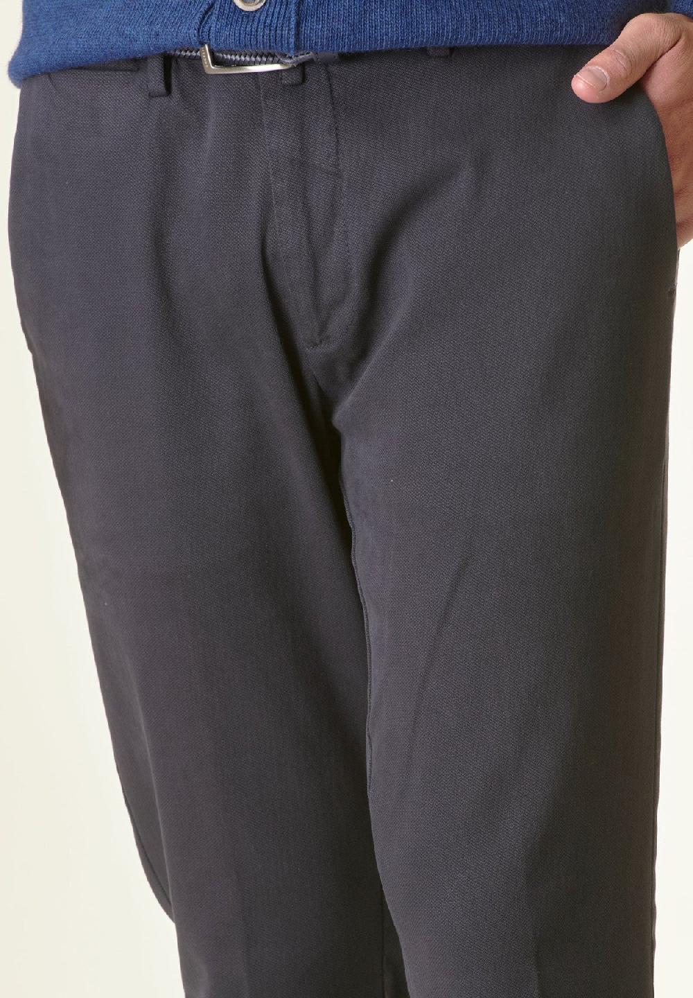 ﻿Angelico Pantalone blu navy armatura cotone slim Economico