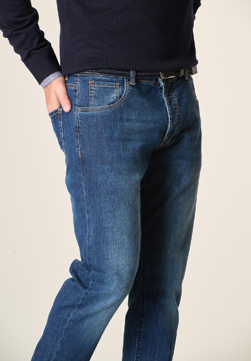 Angelico Jeans lavaggio scuro cotone stretch slim fit Vendita calda