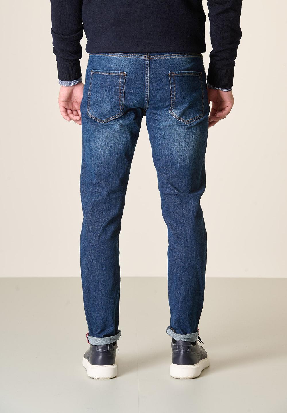 Angelico Jeans lavaggio scuro cotone stretch slim fit Vendita calda