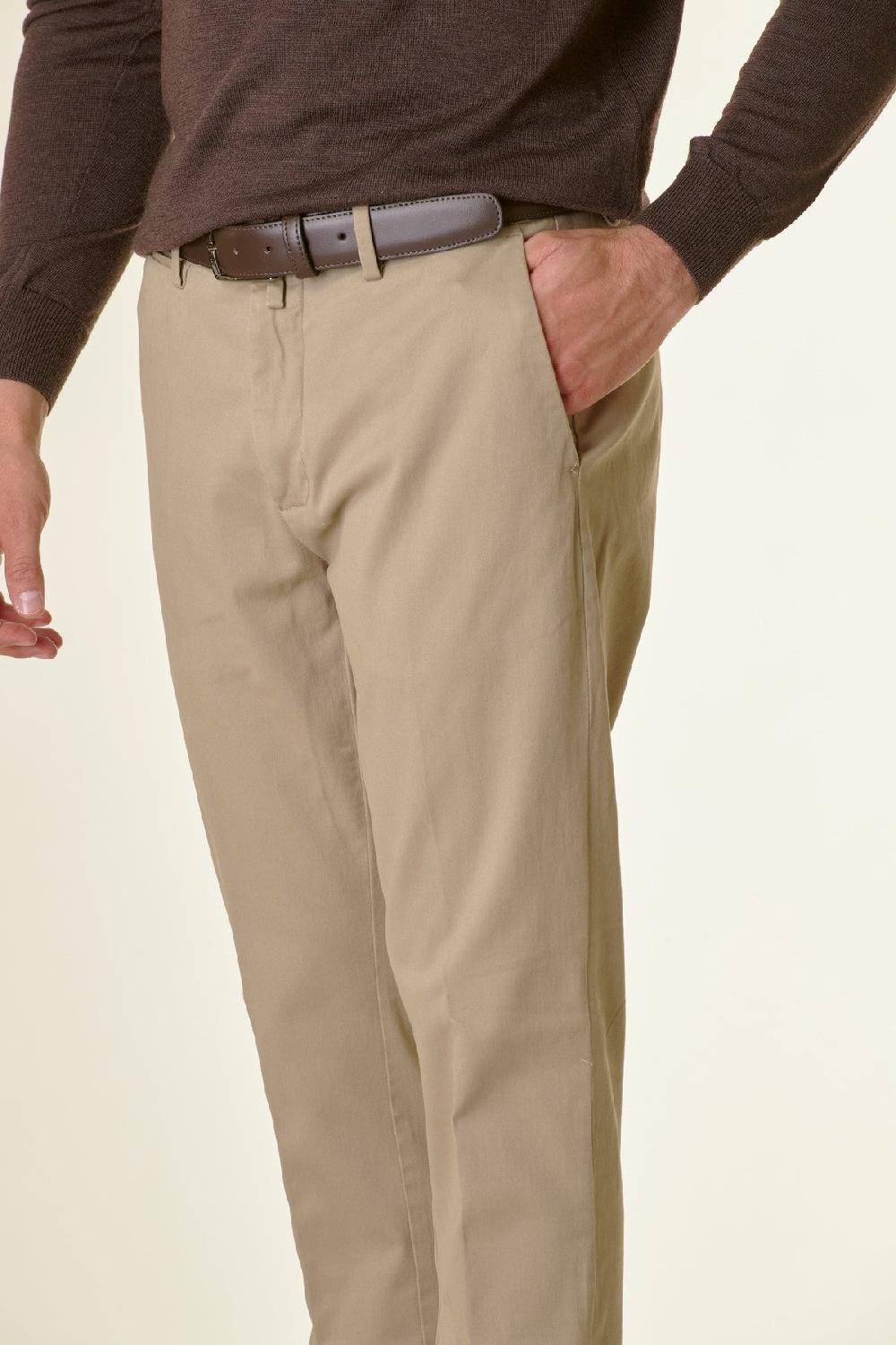 Angelico Pantalone sabbia twill stretch slim Hotsell