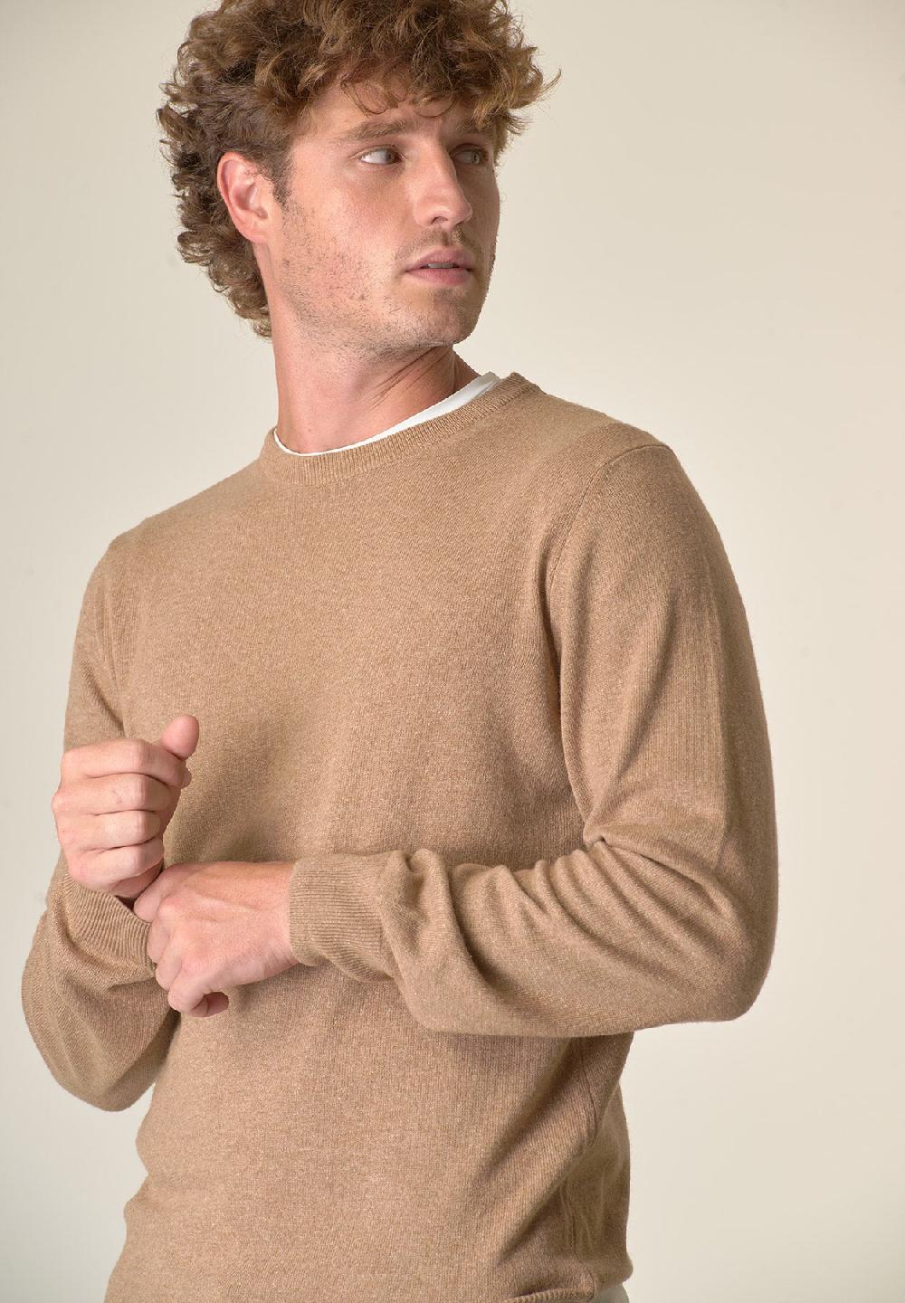 Angelico Girocollo cammello misto cashmere Negozio