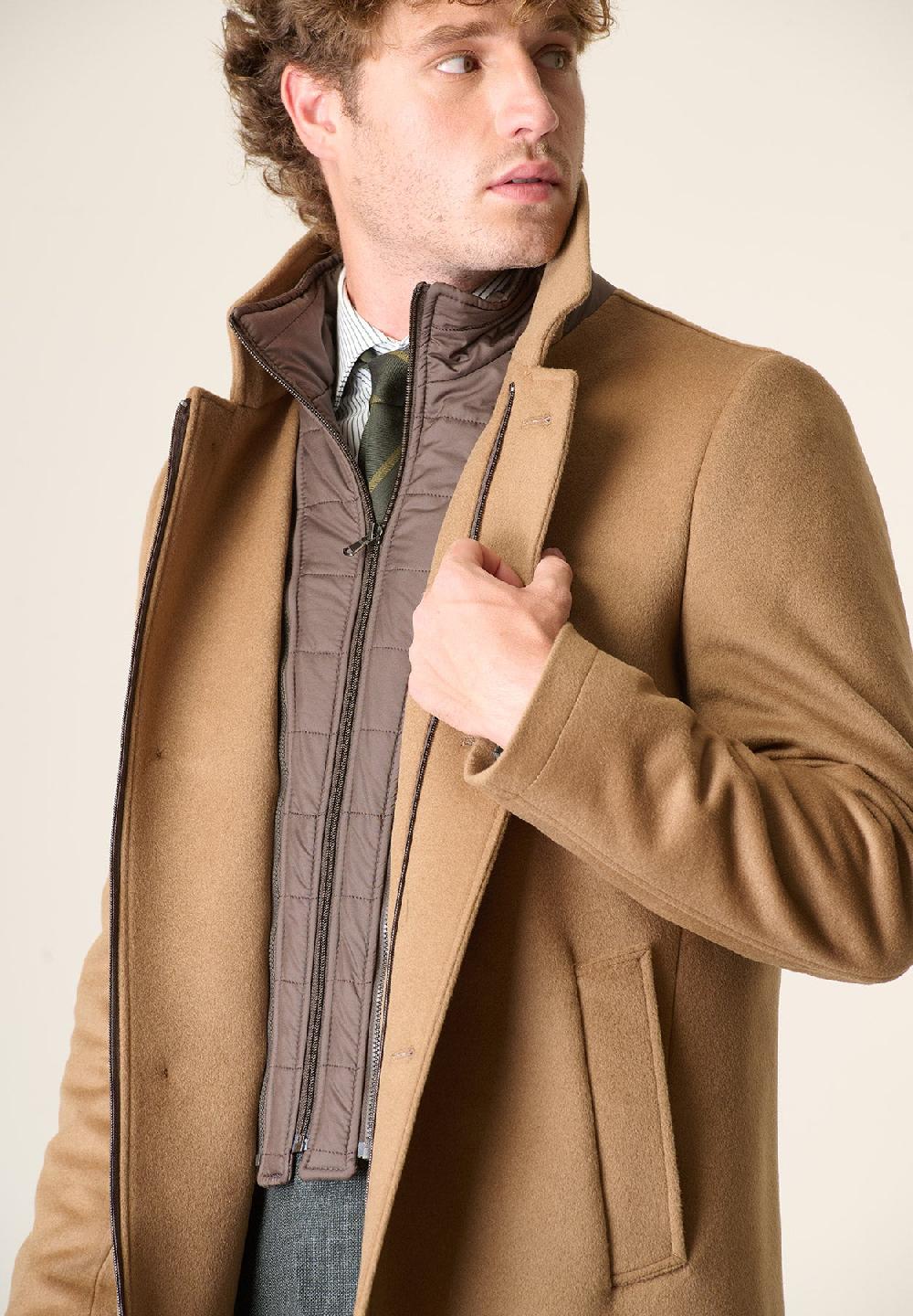 Angelico Cappotto cammello coreano pettorina staccabile Promozione