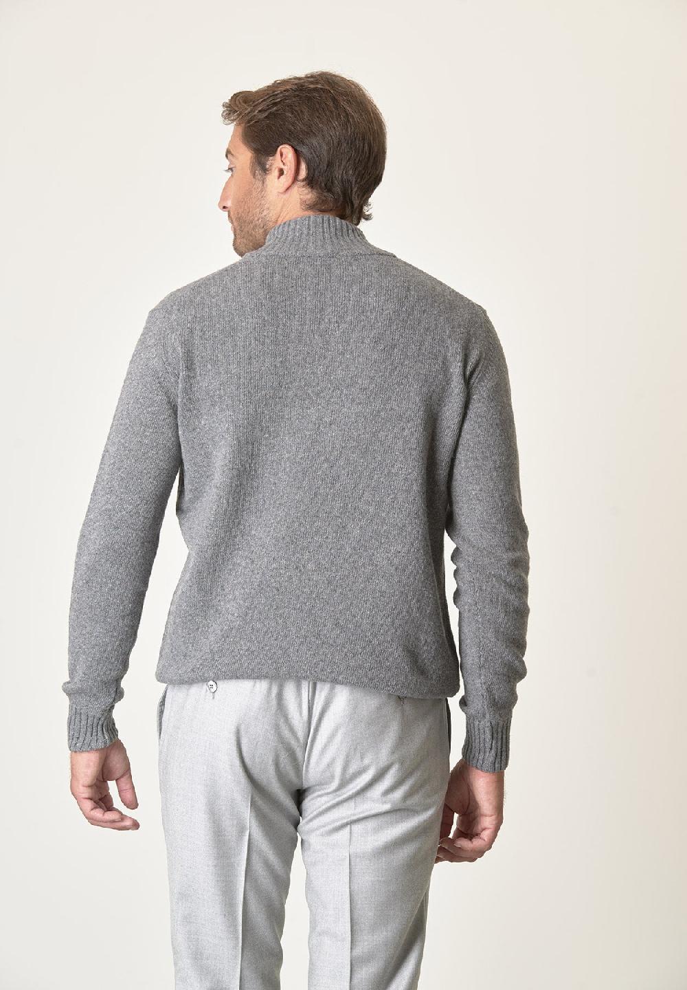 Angelico Lupetto zip grigio chiaro misto lana Ritorno libero