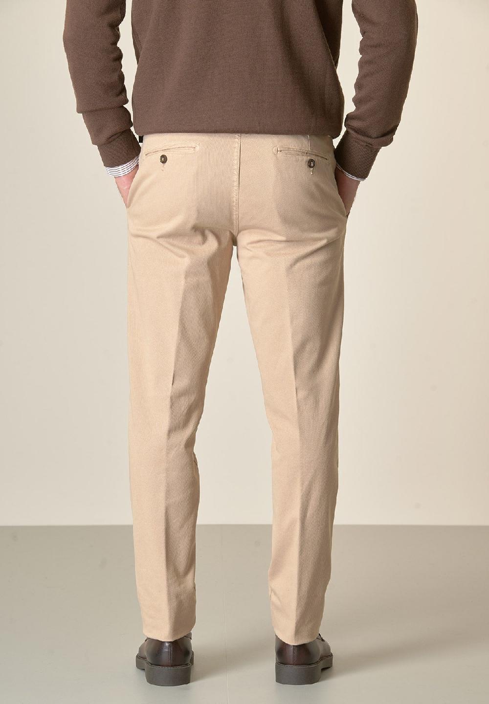 Angelico Pantalone beige tricotina cotone stretch regular fit Negozi Online