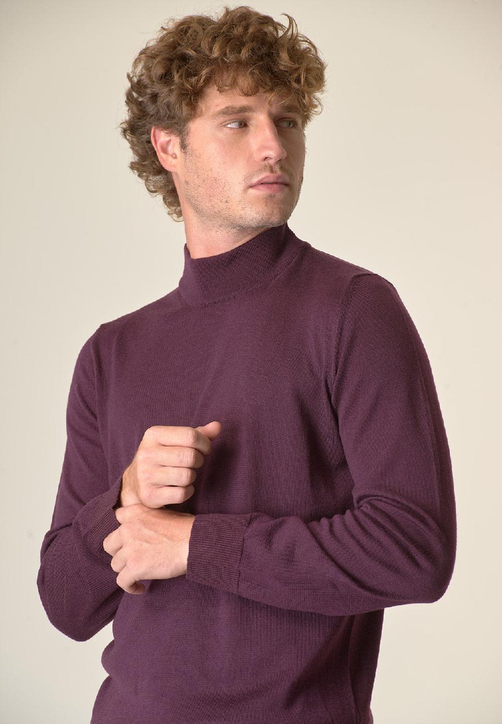 Angelico Lupetto viola melanzana lana merinos extrafine Acquista Ora