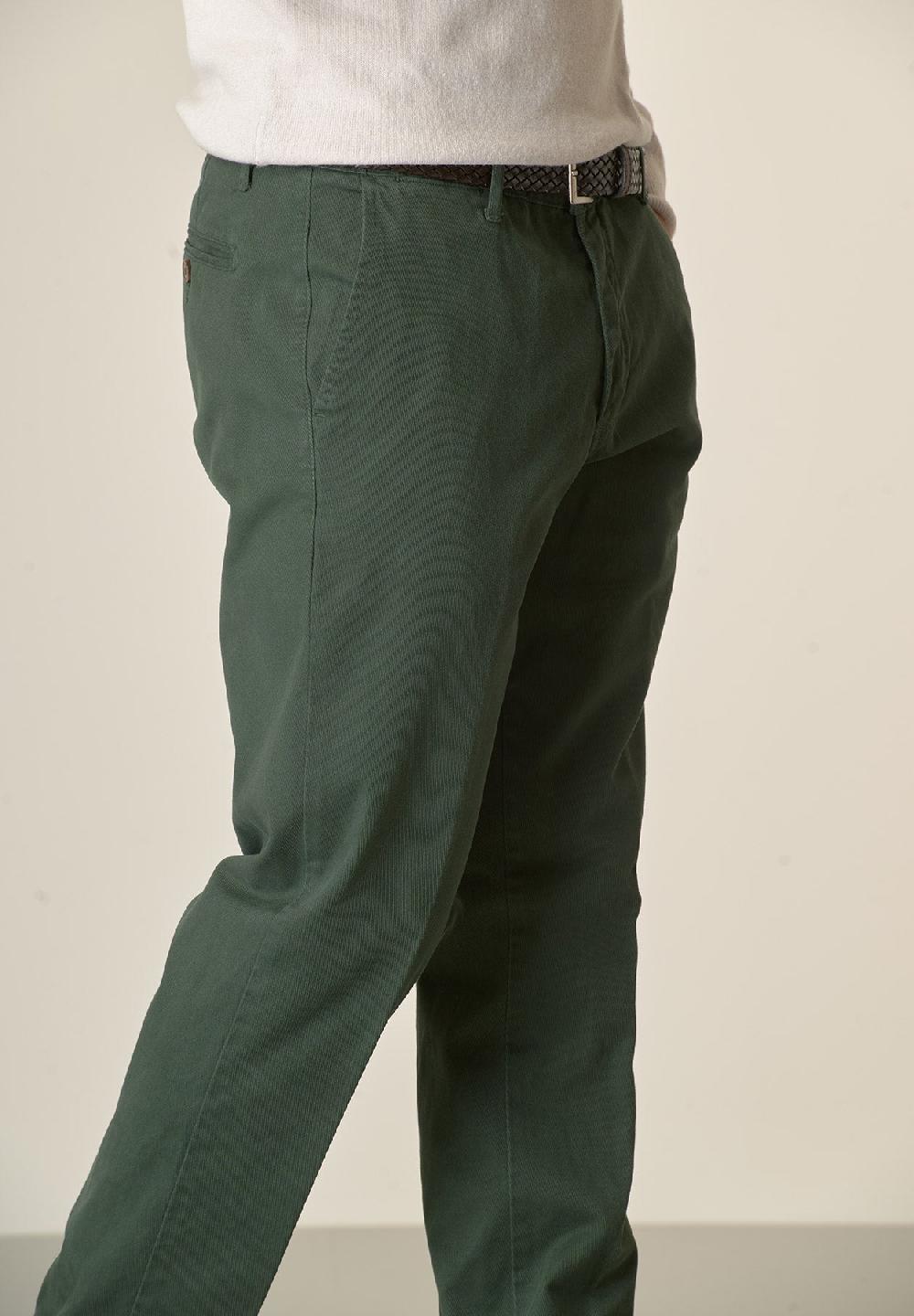 Angelico Pantalone verde bosco tricotina cotone stretch regular fit Shopping Online