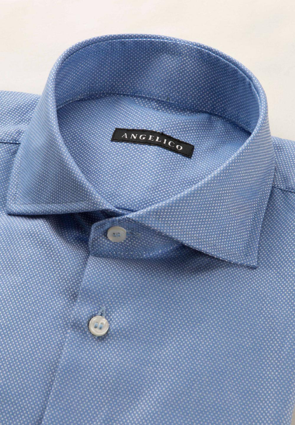 Angelico Camicia azzurro microdisegno cotone regular fit Affare Del Giorno