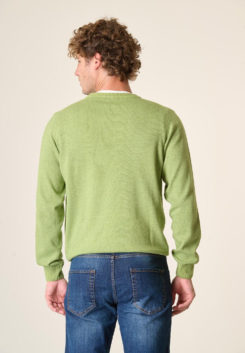 Angelico Girocollo verde pistacchio chiaro misto cashmere Offerta